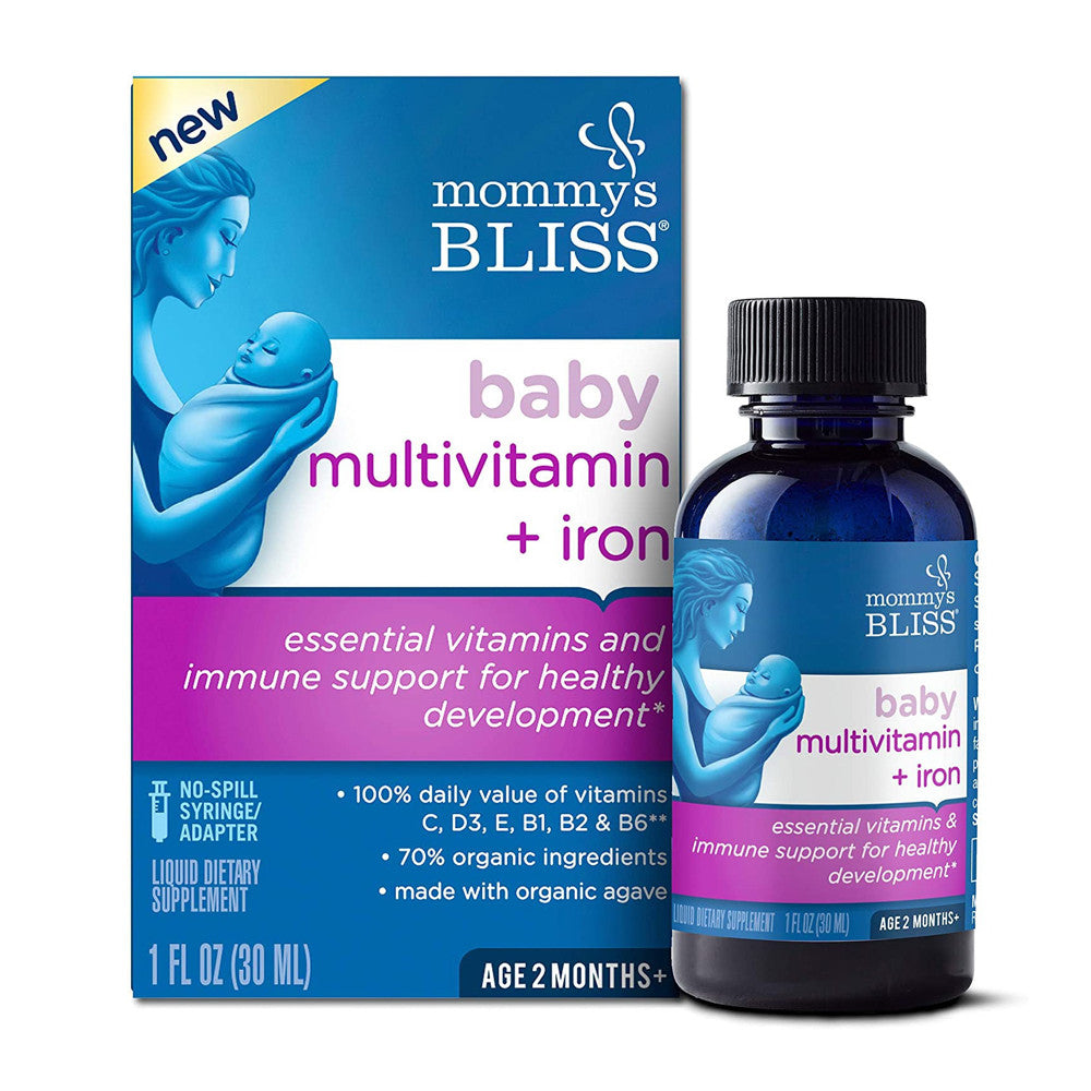 Mommy's Bliss Baby Multivitamin plus Iron Drops Grape, 1 Oz